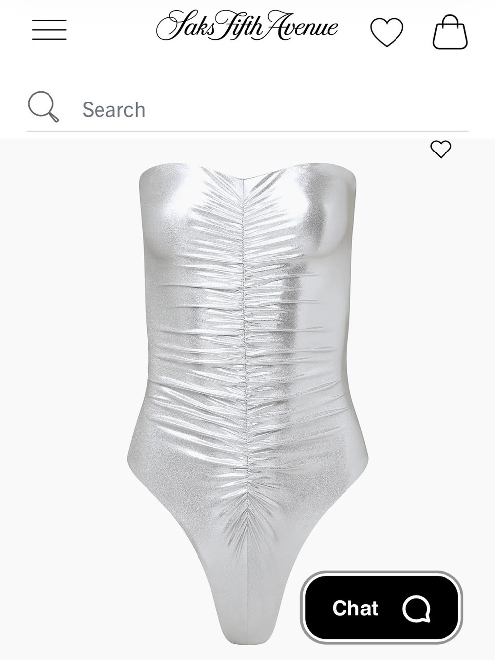 WeWoreWhat Silver Strapless Ruched One-Piece Swimsuit